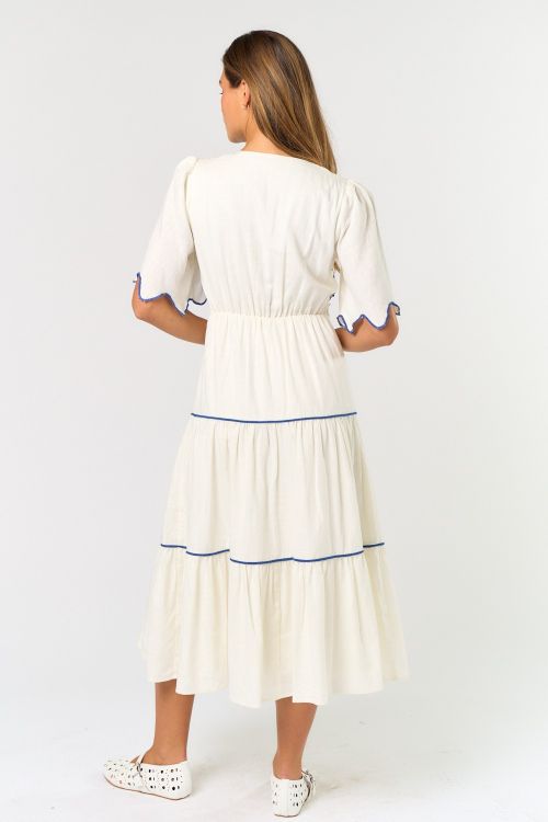 "Marguerite" Linen Midi Dress