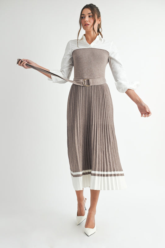 Matilda Pleated Sweater Dress