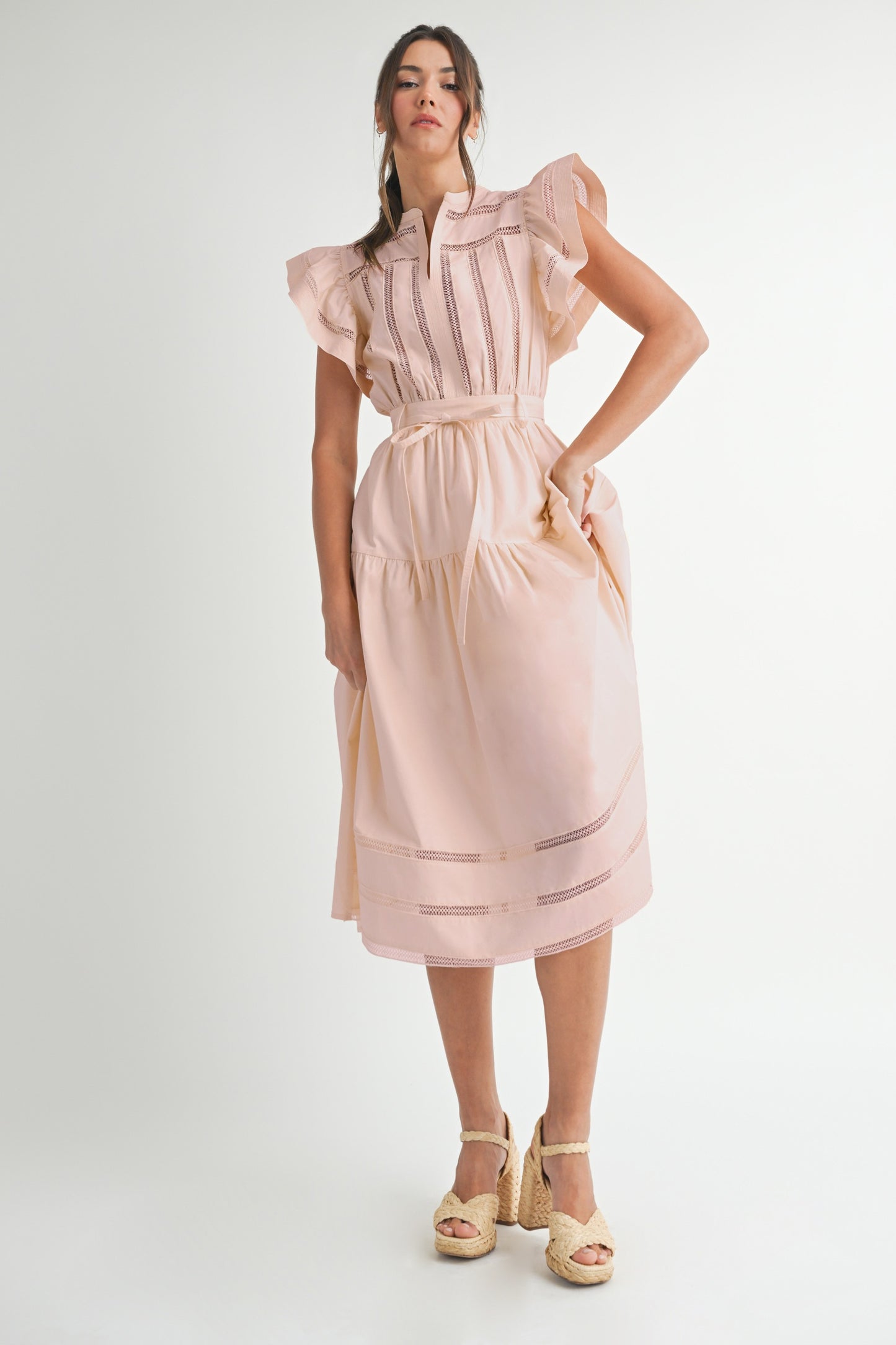 "Willow" Blush Midi Dress