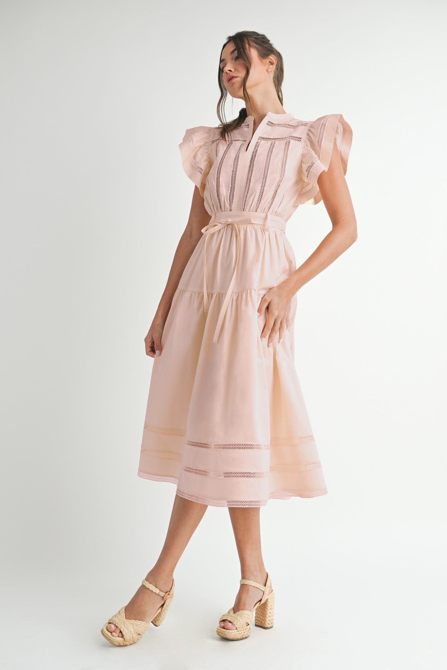 "Willow" Blush Midi Dress