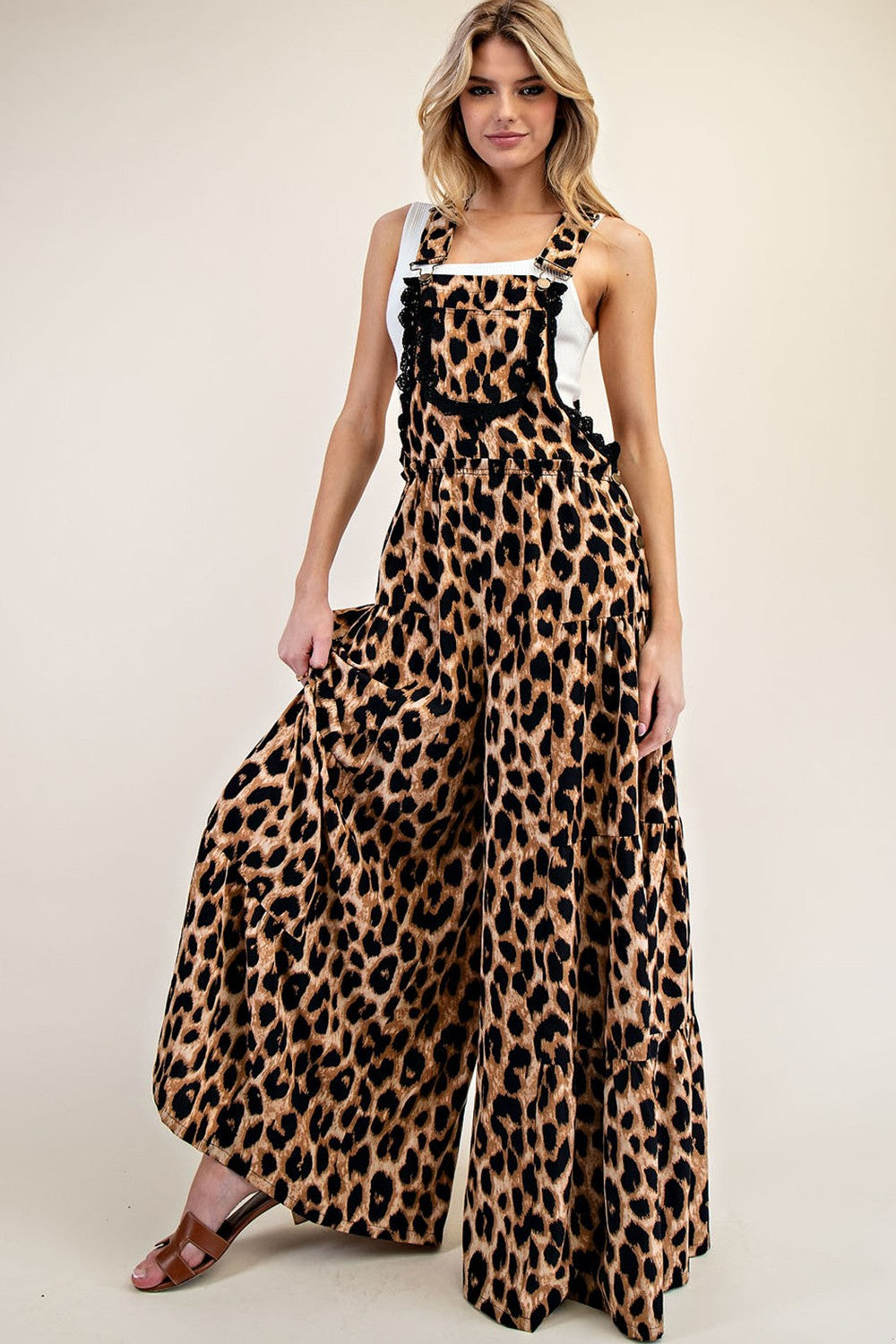 Cheetah Print Wide Leg Jumpsuit - Preorder Avail 1/27