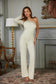 White One Shoulder Beaded Jumpsuit