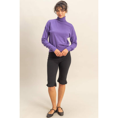 Long Sleeve Turtleneck Sweater: WISTERIA