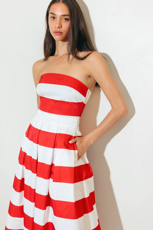 Eleanor Strapless Midi Dress