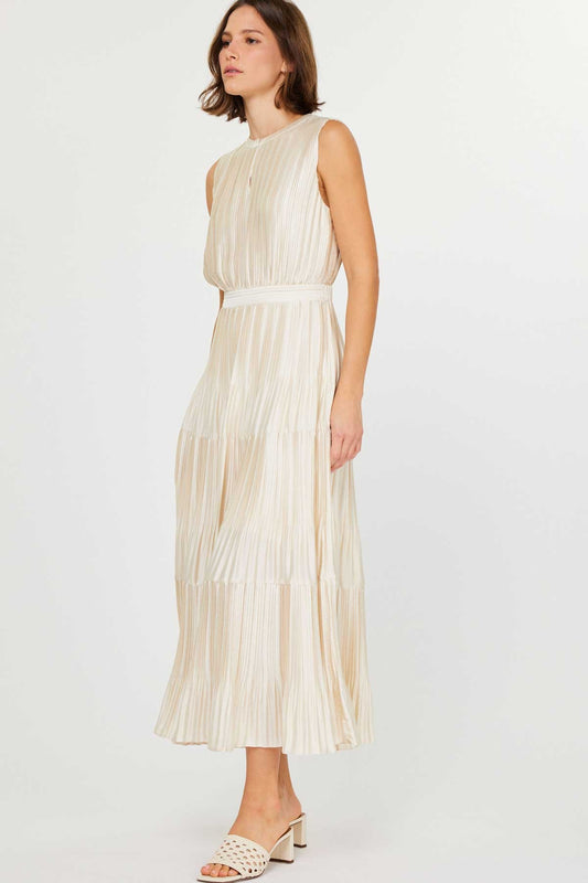 Pleated Sleeveless Dress