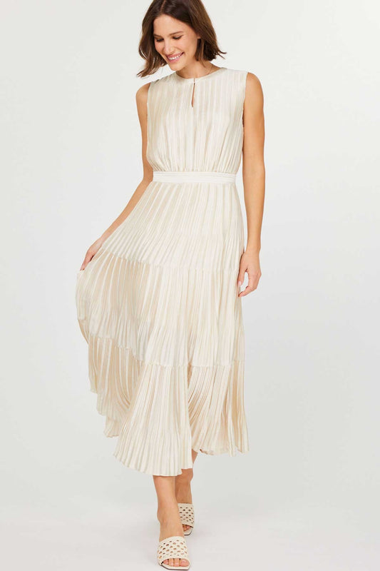 Pleated Sleeveless Dress