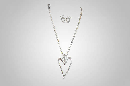 Heart Necklace and Earring Set