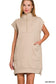 Textured Knit 1/4 Zip Mini Dress
