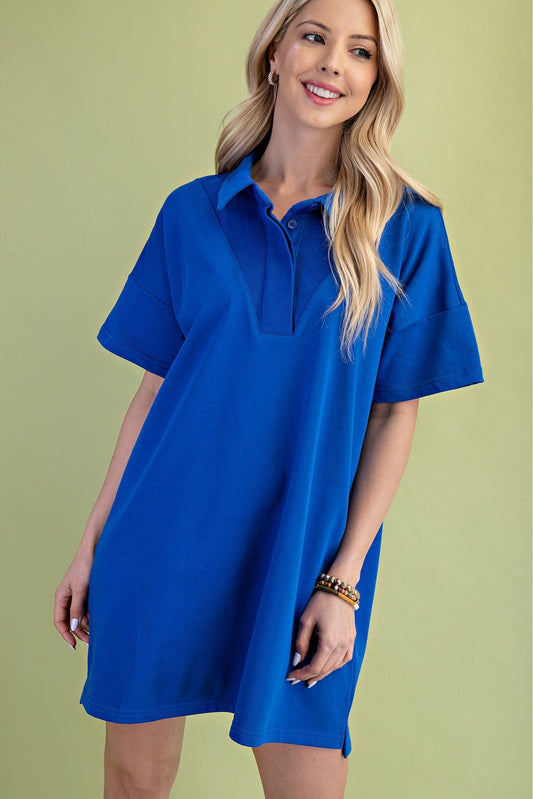 Camilla Mixed Jersey Polo Mini Dress