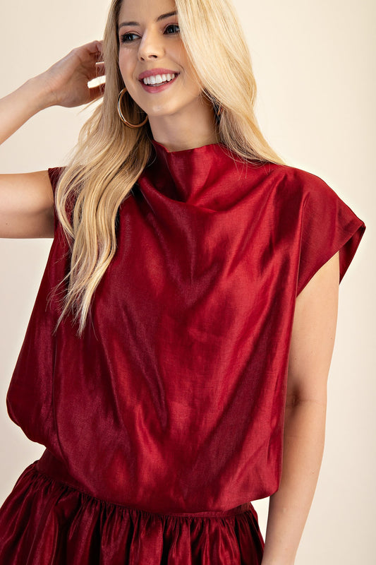 Maroon Shimmer Top
