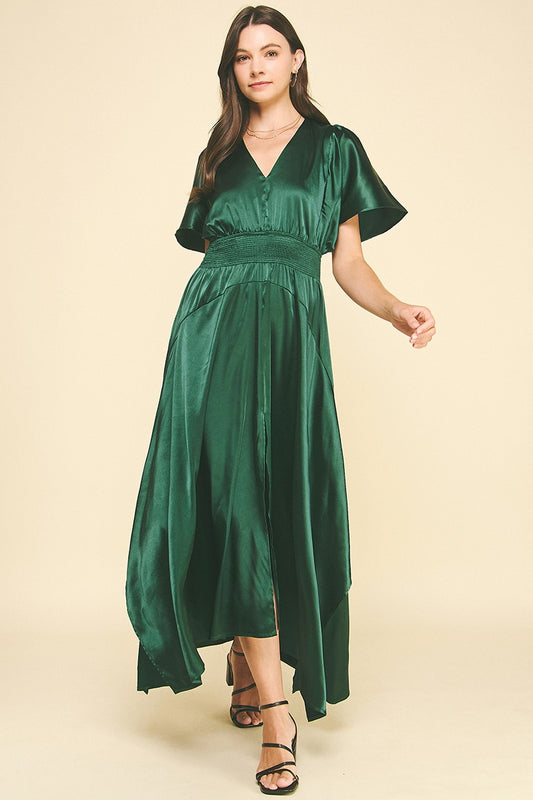 Chiffon Slit Detailed Maxi Dress