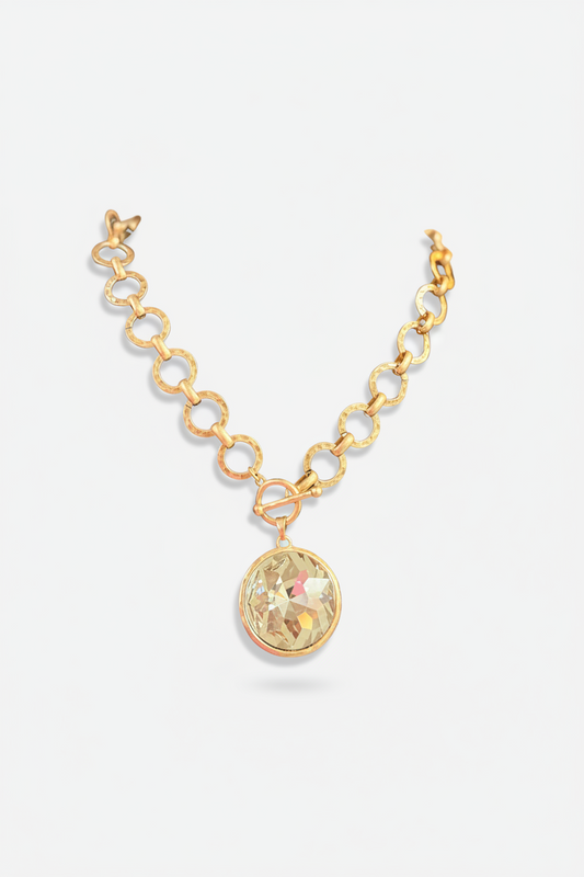 Rustic Gold Jeweled Necklace