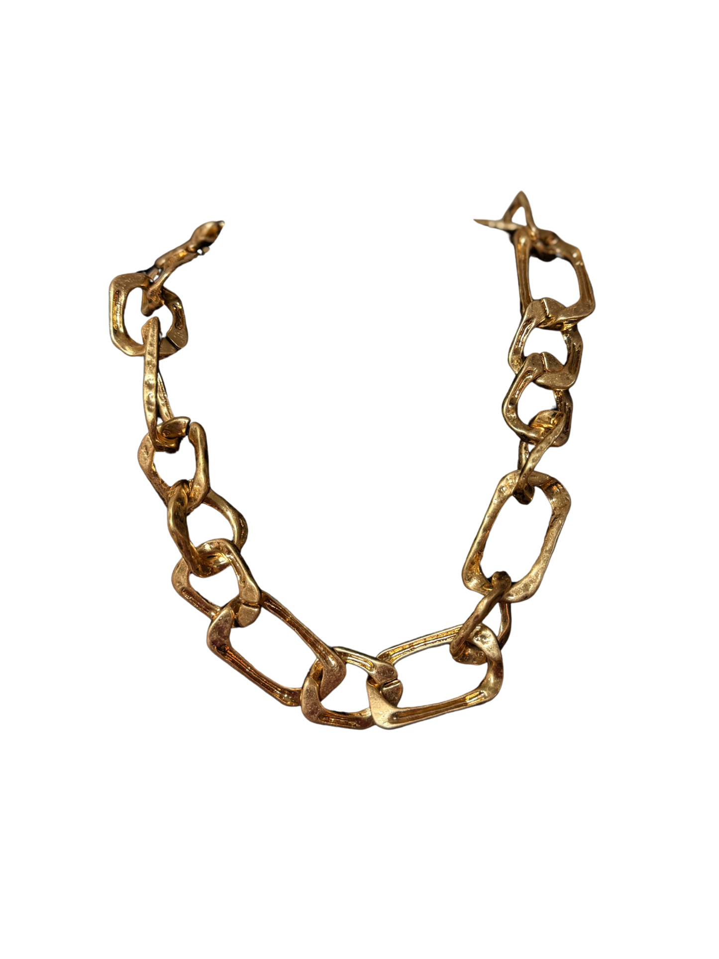 Hammered Gold Chain Necklace