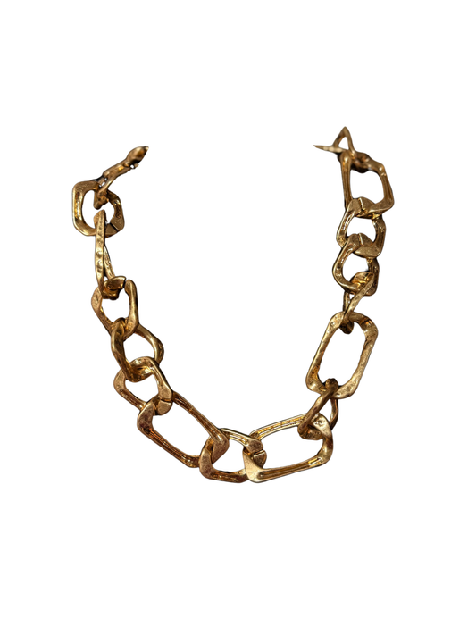 Hammered Gold Chain Necklace