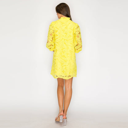 Lemon Bloom Lace Dress