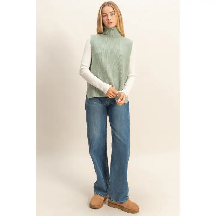 Sleeveless Turtleneck Sweater
