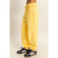 High-Waist Jogger Pants: BANANA CREAM / S-M-L(2-2-2)