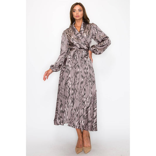 Satin Wrap Maxi Dress