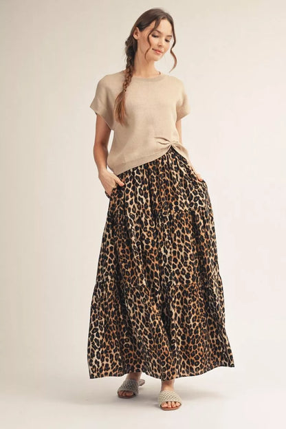 Animal Print Maxi Skirt