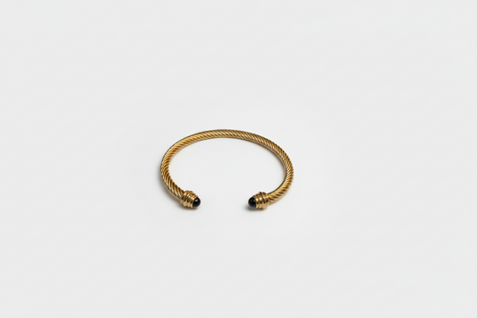Gold Cuff with Black Ends