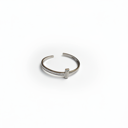 Silver and Diamond Cuff