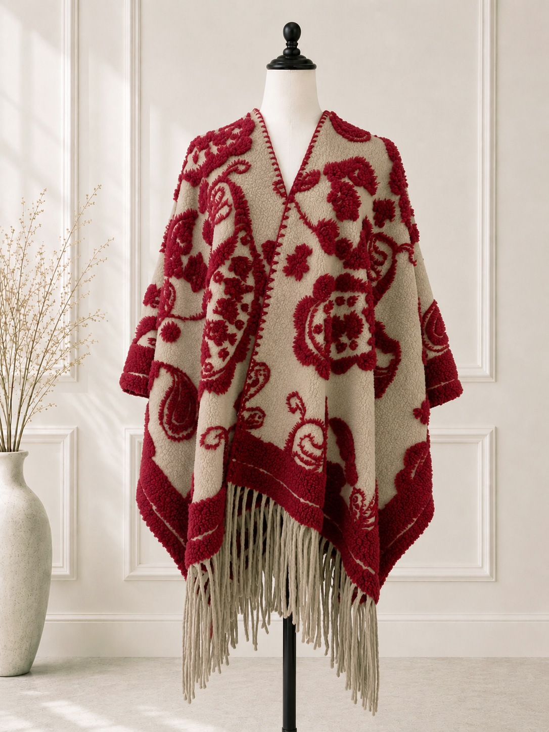 Ruby Fringe Cape