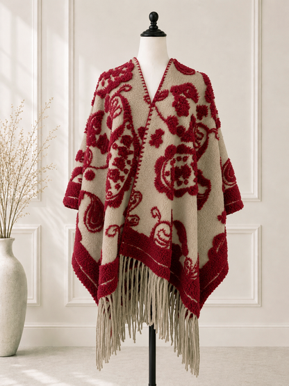 Ruby Fringe Cape