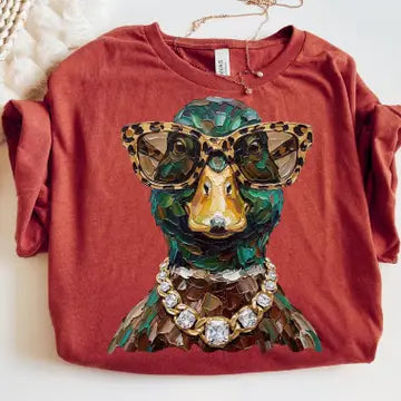 Mallard In Glasses Graphic T-Shirt
