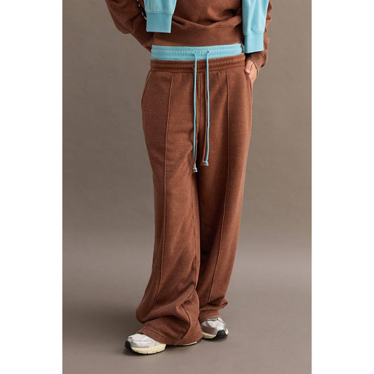 High-Waist Drawstring Pintuck Pants: ALPACA / S-M-L(2-2-2)