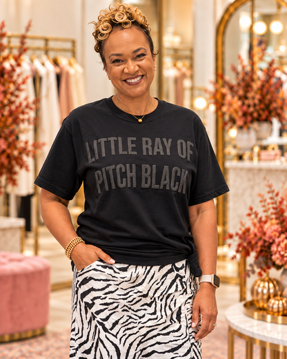 Little Ray of Pitch Black Graphic Tee, Sarcastic Funny Shirt: Small