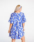 Blue and White Abstract Print Dress