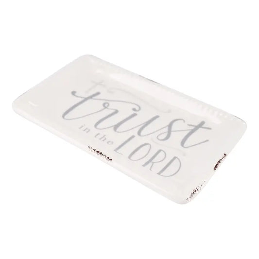 Glory Haus - Cross Trust In The Lord Trinket Tray