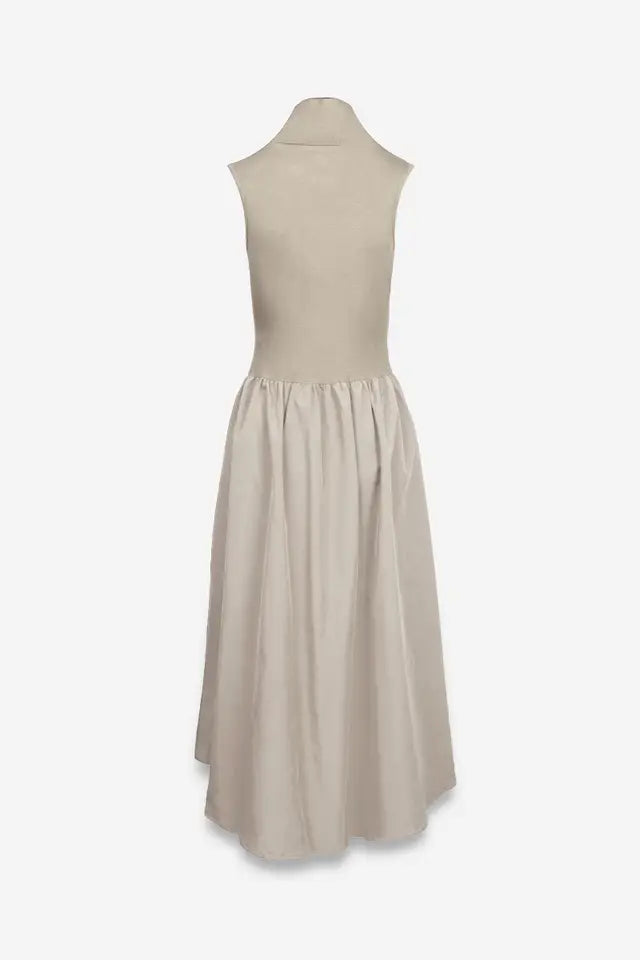 Katrina Sleeveless Mock Neck Midi Dress