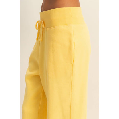 High-Waist Jogger Pants: BANANA CREAM