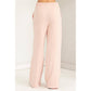 High Waist Drawstring Wide Leg Pants: DUSTY PINK / S-M-L(2-2-2)