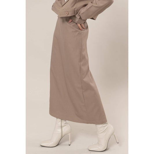 Pencil Midi Skirt: MOCHA