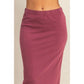 Mid-Rise Mineral Washed Casual Maxi Skirt: DARK TAUPE / S-M-L(2-2-2)