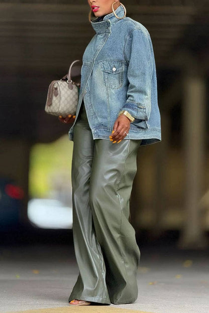 Oversized Denim Jacket: S