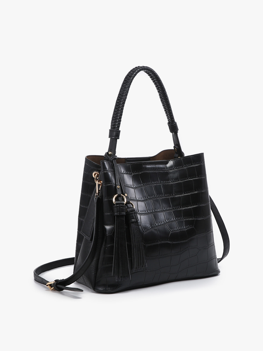 Olivia Crocodile Hobo Bag – Contrast Style | M1895CROC : Brown