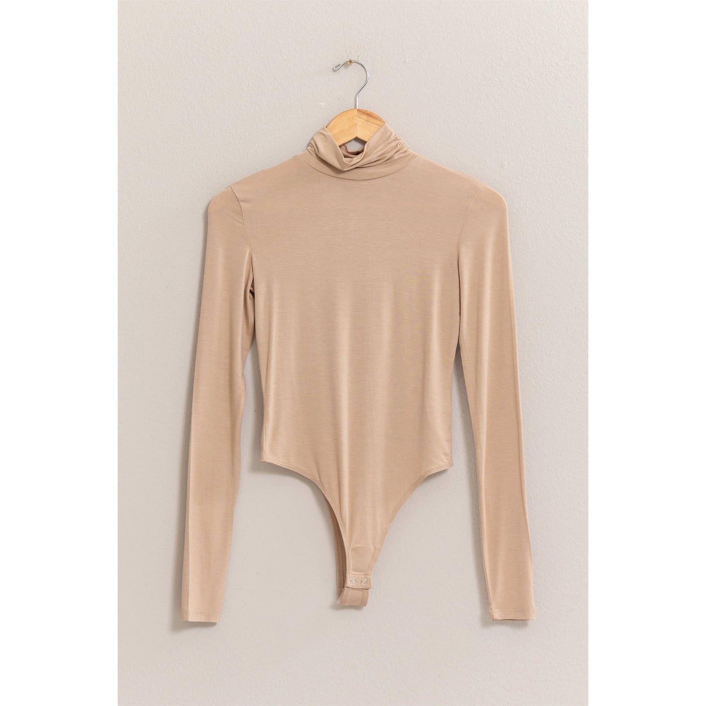 Long Sleeve Turtleneck Bodysuit: CREAM / S-M-L(1-1-1)