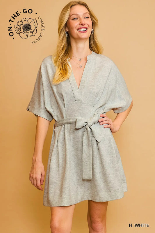 Heather Grey Pleated Dress