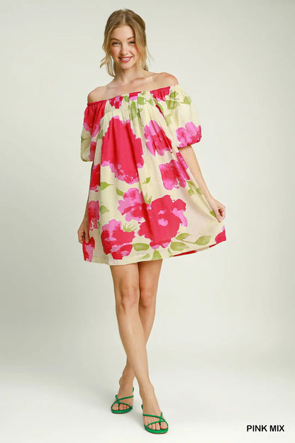 Watercolor Floral Mini Dress