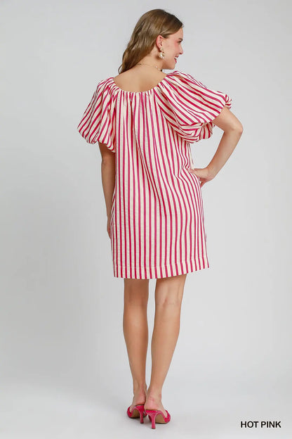 Striped Print Mini Dress