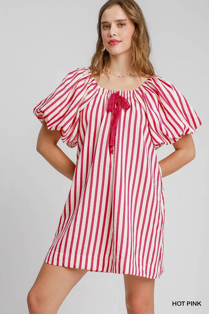 Striped Print Mini Dress