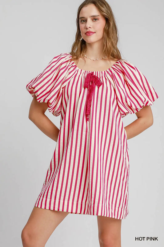 Striped Print Mini Dress