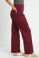 Maroon Button Stretch Pants