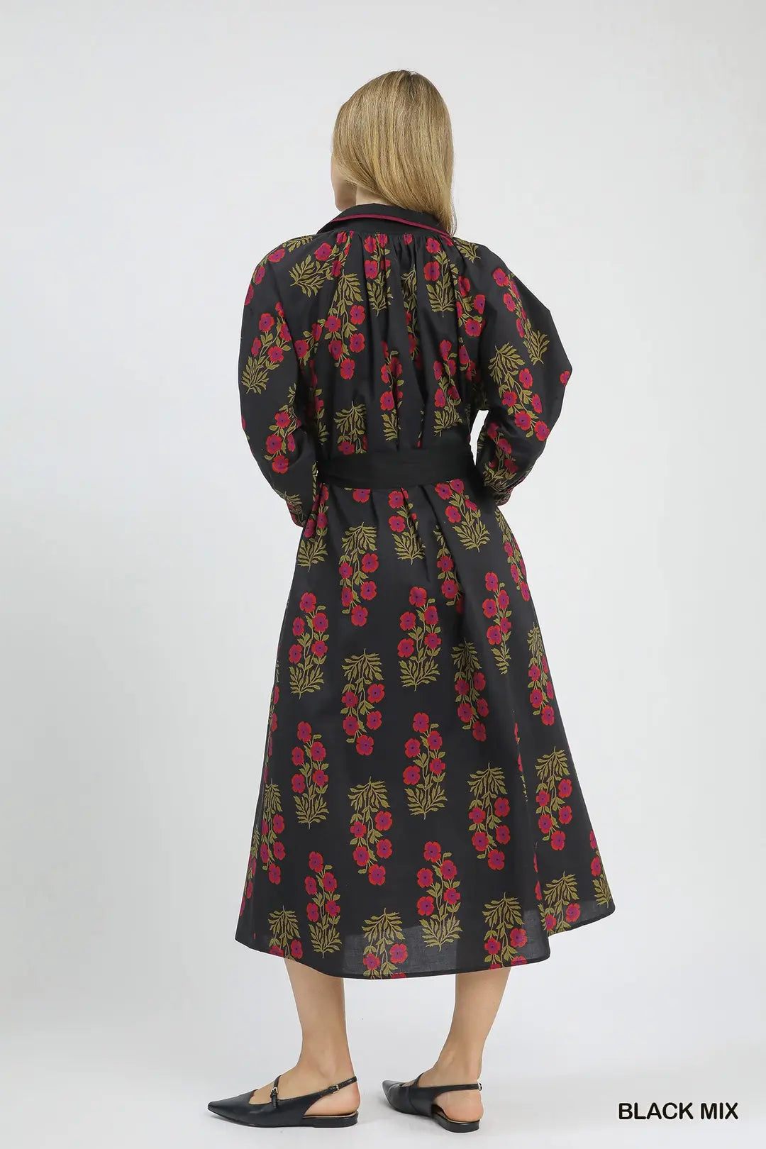 Stephanie Floral Mix Midi Dress