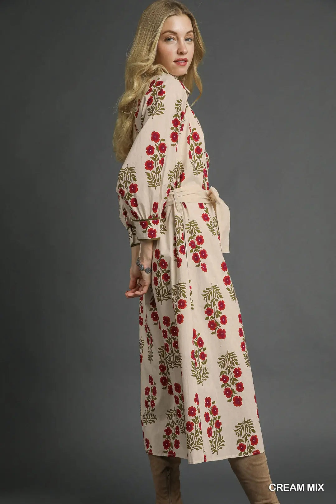 Stephanie Floral Mix Midi Dress