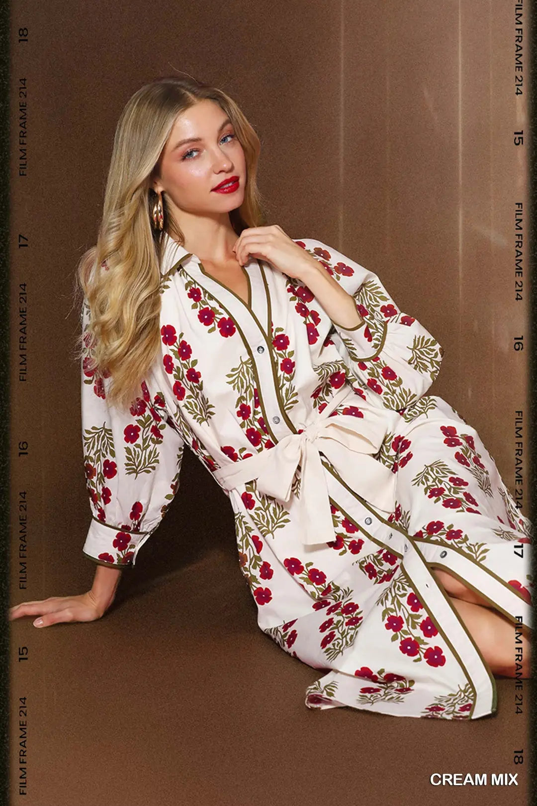 Stephanie Floral Mix Midi Dress