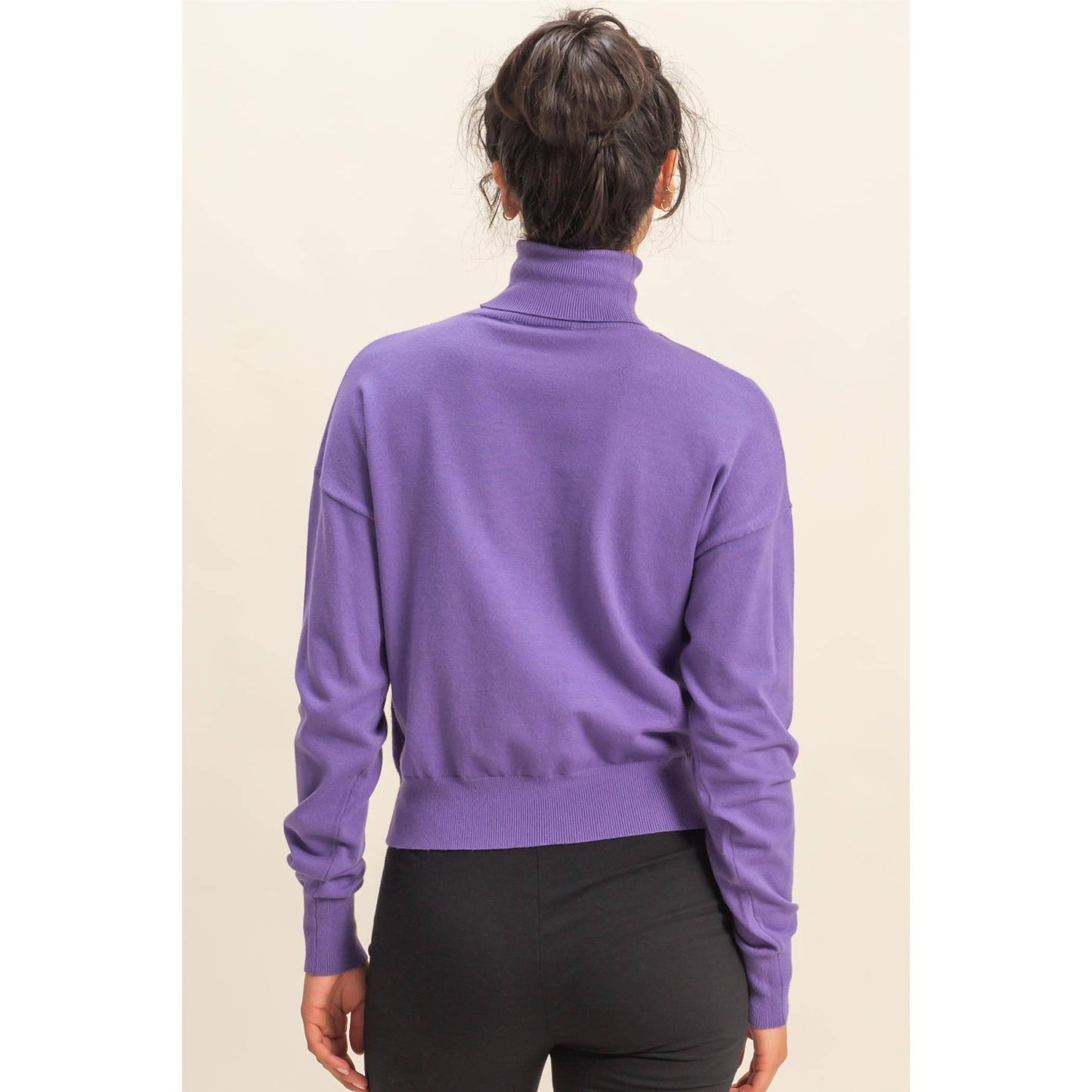Long Sleeve Turtleneck Sweater: WISTERIA